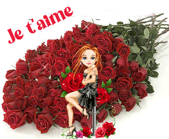 Gif animé je t'aime fille